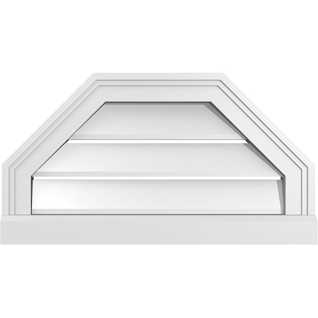 Ekena Millwork Octagonal Top Surface Mount PVC Gable Vent w/ 2"W x 2"P Brickmould Sill Frame, 22"W x 12"H GVPOT22X1203SF